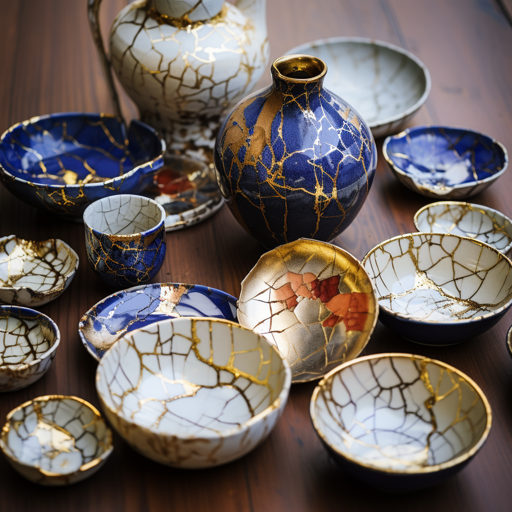 Kintsugi pottery