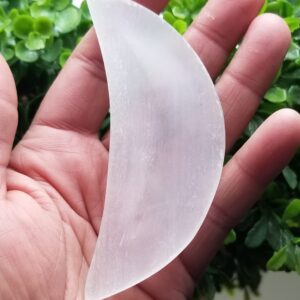 Selenite Half Moon Charging Plate 4 3/4 Inches