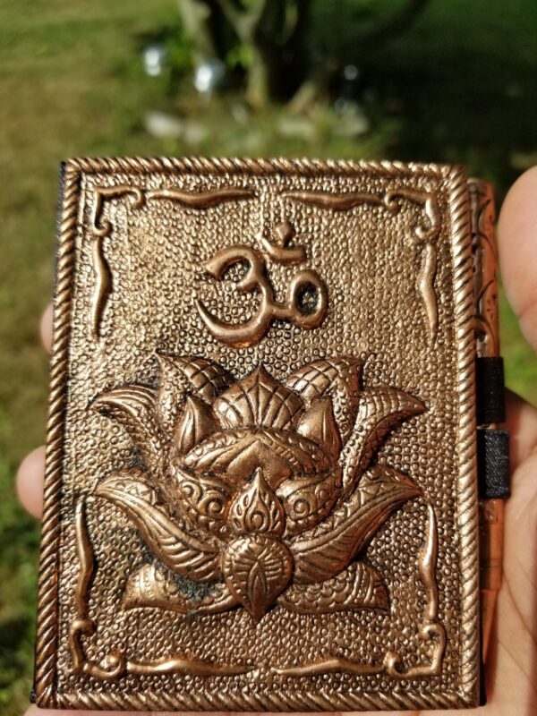 Metal Embossed Lotus Mini Journal